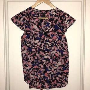 JCrew floral cap sleeve top - size 2